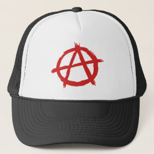 Casquette Anarchiste rouge un logo d'anarchie de symbole