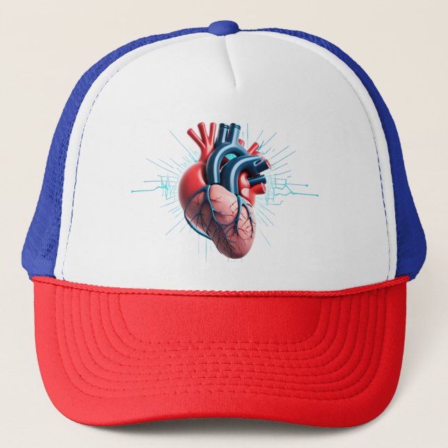 Casquette Anatomical Heart – Artistic Medical Illustration  (Devant)