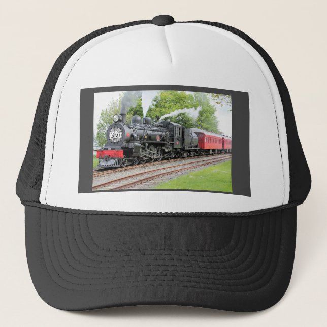 Casquette Ancien moteur à vapeur Train gris foncé (Devant)