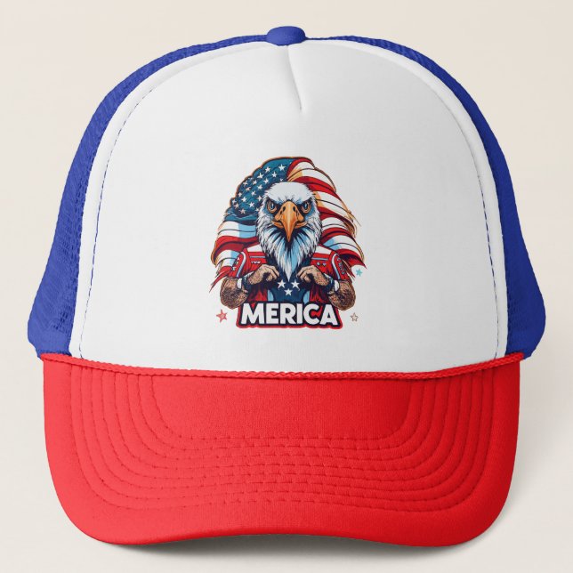 Casquette Anciens Combattants Drapeau américain Merica Aigle (Devant)