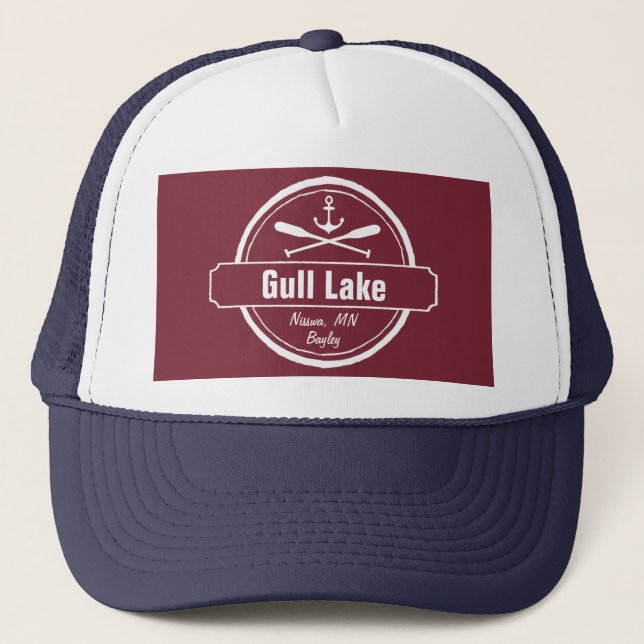 Casquette Ancrage de Gull Lake Minnesota, ville de pagaies e (Devant)