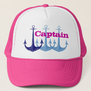 Casquette Ancre bleue, girly, capitaine, personnalisé