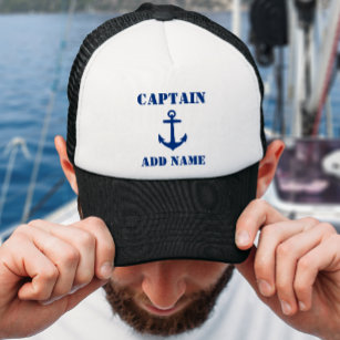 Casquette Ancre bleue Nom du capitaine Ajouter un nom ou un 