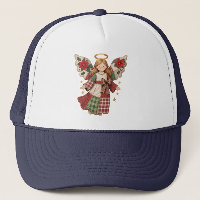 Casquette Ange de Noël avec étoiles dorées (Devant)