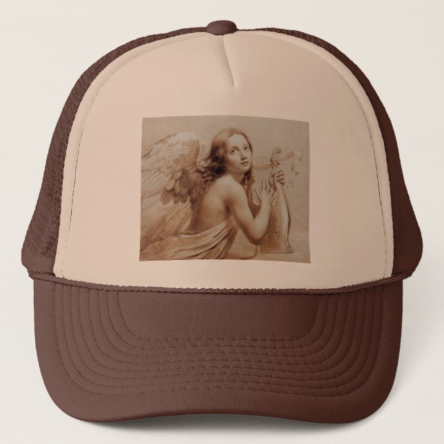 CASQUETTE ANGE JOUER LYRA SUR LES NUAGES (Devant)