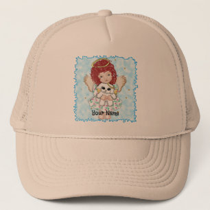 Casquette Angel tenant chien
