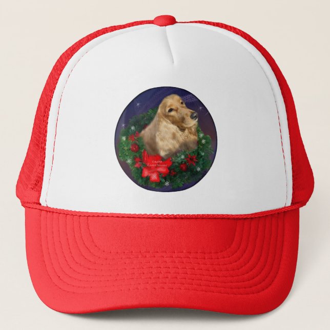 Casquette Anglais Cocker Spaniel Cadeaux de Noël (Devant)