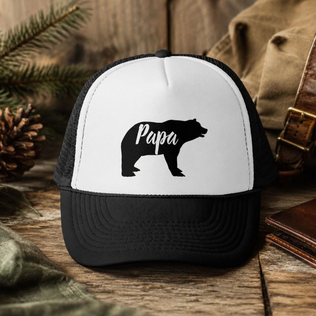 Casquette animal de la forêt rustique papa ours (rustic woodland animal papa bear trucker hat)