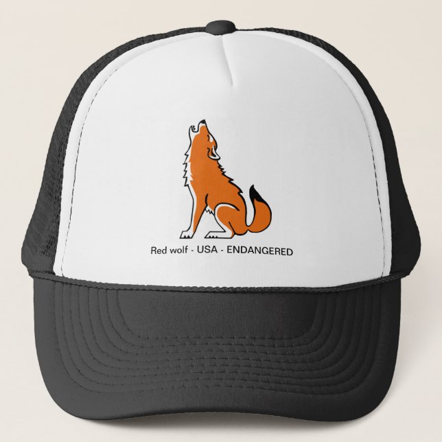 Casquette Animal en voie de disparition - WOLF rouge - Guerr (Devant)