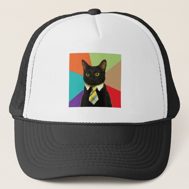 Casquette Animal Meme de conseil de chat d'affaires (Devant)