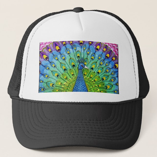 Casquette Animation d'oiseau de paon (Devant)