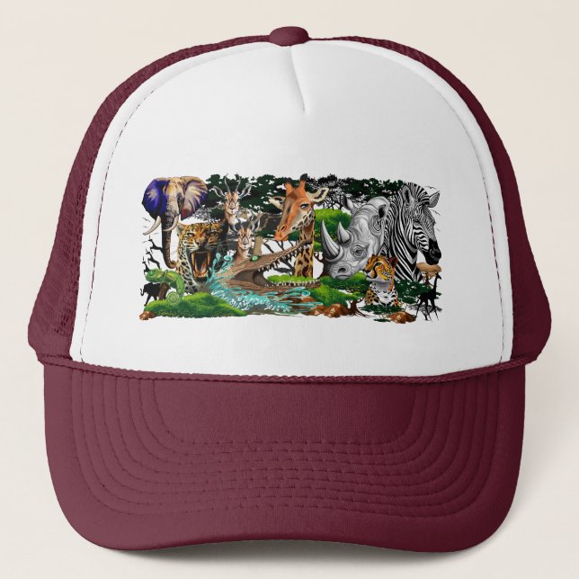 Casquette Animaux sauvages de la Savane africaine (Devant)