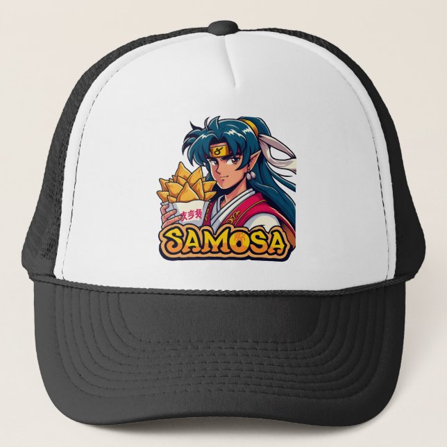 Casquette Anime Samurai Samosa Lover Art (Devant)