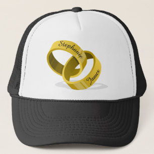 Casquette Anneaux de mariage de verrouillage - noms faits