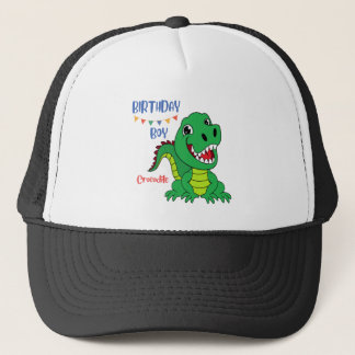 Casquette anniversaire de garçon de crocodile, anniversaire