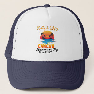 Casquette Anniversaire du Mariage de Cancun Hubby Wifey Coup