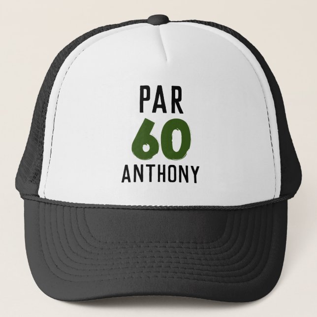 Casquette Anniversaire Golfer Funny 60e heureux papa Par (Devant)