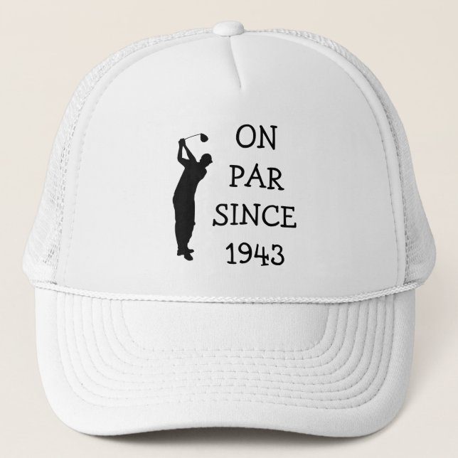 Casquette Anniversaire Golfer Funny 80e heureux papa Par (Devant)