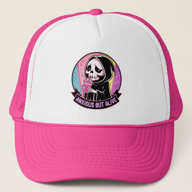 Casquette Anxieux mais vivant  (Devant)