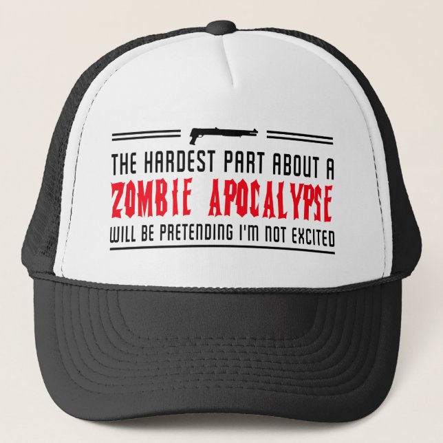 Casquette Apocalypse de zombi. Feignant je ne suis pas (Devant)