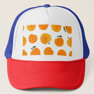 Casquette Apricots Aquarelle Blanc Arrière - plan Vintage