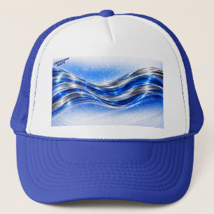 Casquette Aqualume Flow - Tasse Énergie Vague Bleue Argentée