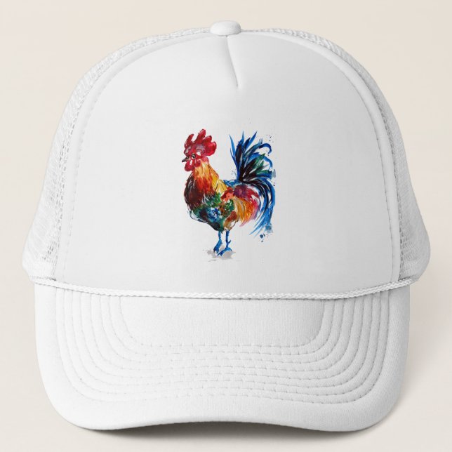 Casquette Aquarelle à grand coq (Devant)