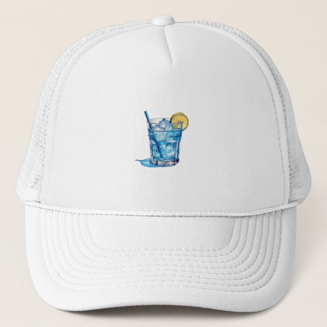 Casquette Aquarelle Blue Lagoon Cocktail (Devant)
