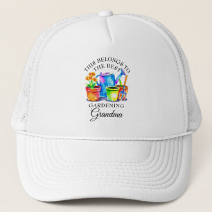 Casquette Aquarelle coloré Outils de jardinage grand-mère