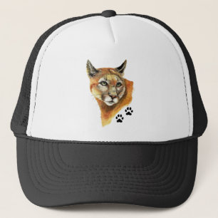 Casquette Aquarelle Cougar Mountain Lion Animaux