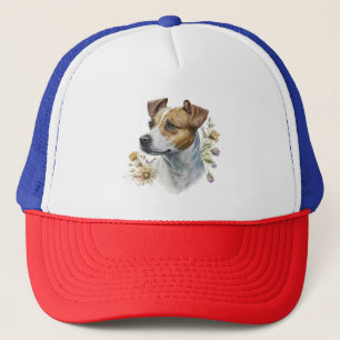 Casquette Aquarelle couleur mignonne Floral Jack Russell Chi
