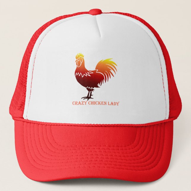 Casquette Aquarelle Crazy poulet Lady Rooster (Devant)