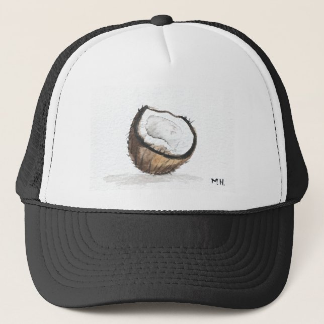 Casquette Aquarelle de fruits de coco tropical Expédition (Devant)