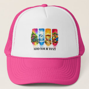 Casquette Aquarelle élégante de plage d'été personnalisée
