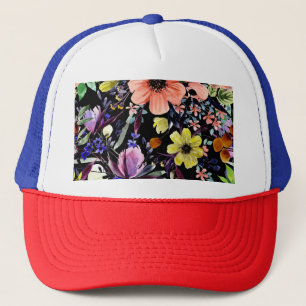 Casquette Aquarelle Floral sans Seamless Garden Motif
