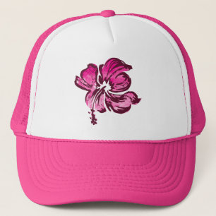 Casquette Aquarelle Hibiscus Floral hawaïen Hawaïen
