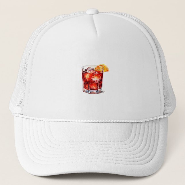 Casquette Aquarelle Manhattan Cocktail Boisson (Devant)