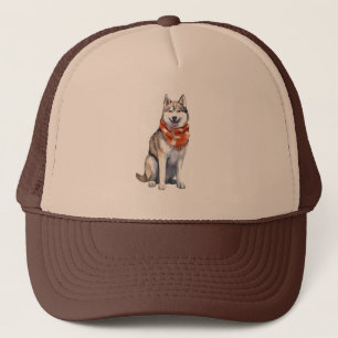 Casquette Aquarelle mignonne Chien sibérien Husky
