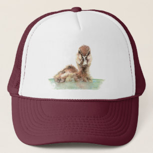 Casquette Aquarelle mignonne Petit Grumpy Duckkling Bird