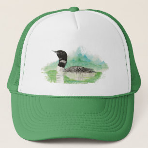 Casquette Aquarelle Oiseau commun Loon Faune Nature Art