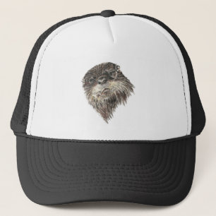 Casquette Aquarelle Otter Animal Faune Nature Art