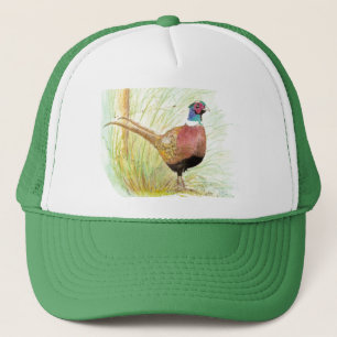 Casquette Aquarelle Rouge Pheasant Caché Jeu Oiseau