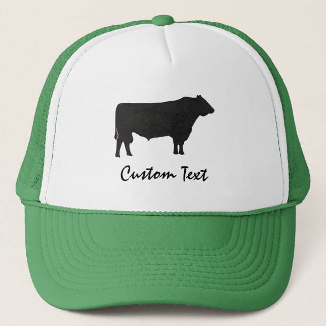 Casquette Aquarelle Rustique Angus Bull Silhouette (Devant)