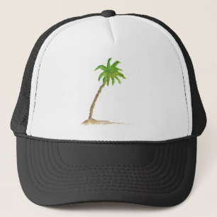 Casquette Aquarelle Tropical Beach Palm Tree