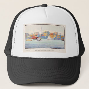 Casquette Aquarelle vintage New York le ferry de la 34ème Ru