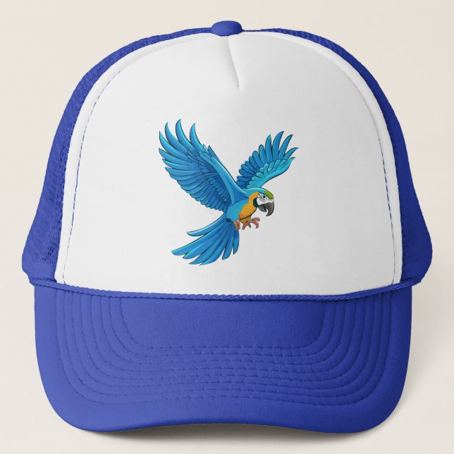 Casquette Ara bleu en vol (Devant)