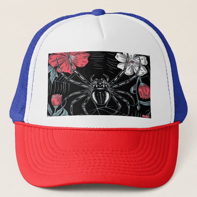 Casquette Araignée romantique foncée Floral (Devant)