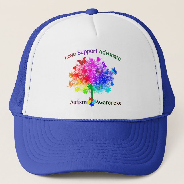 Casquette Arbre arc-en-ciel Autisme (Devant)
