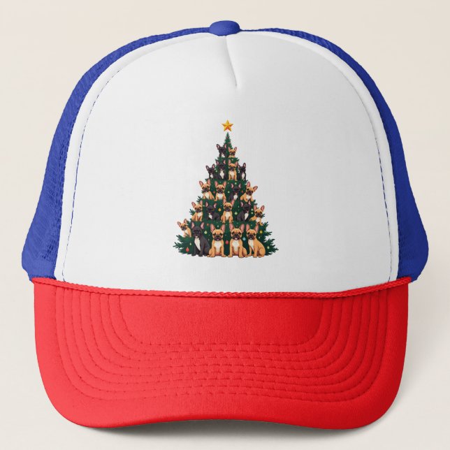 Casquette Arbre de Noël avec chiens Terrier Noël Cadeau (Devant)