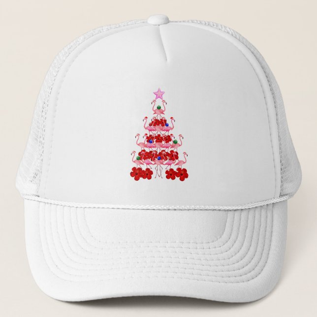 Casquette Arbre de Noël Père Noël Pink Flamant rose (Devant)